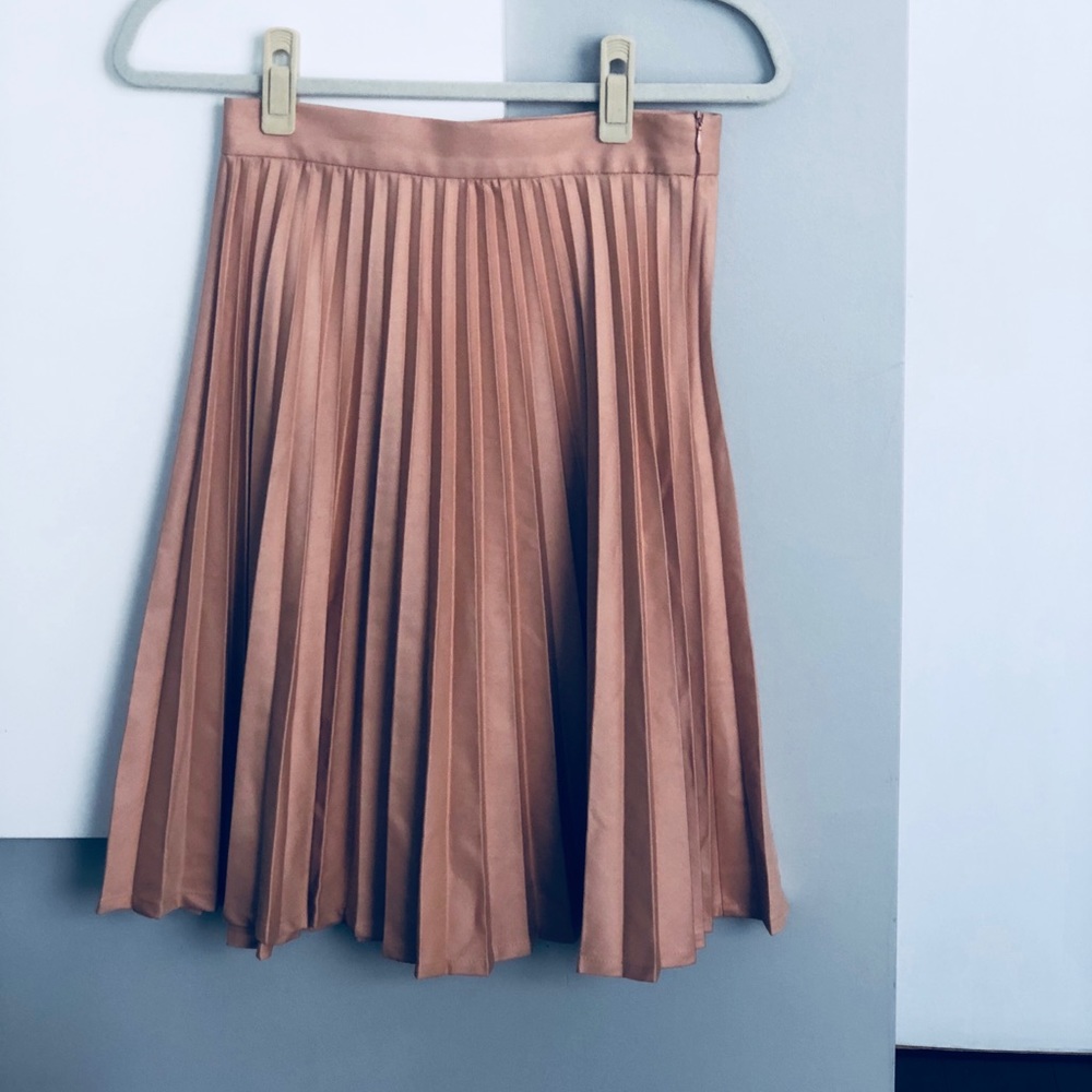 Zara Women pleated bonk midi skirt